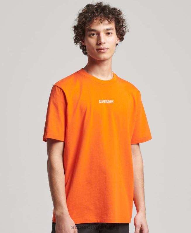 camiseta estampada yama shield homens laranja roupas Superdry 2208H4974