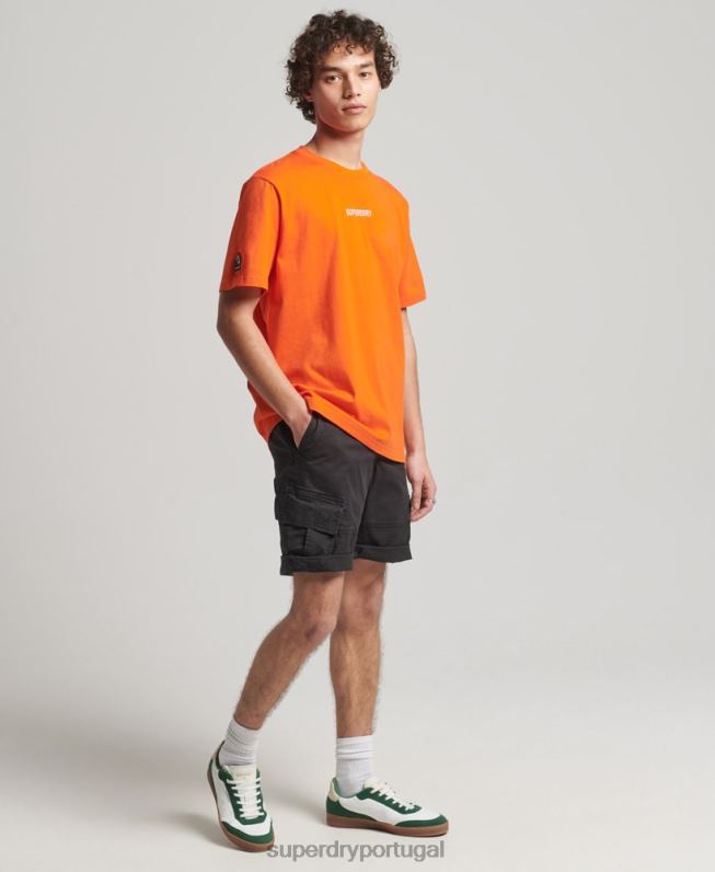 camiseta estampada yama shield homens laranja roupas Superdry 2208H4974