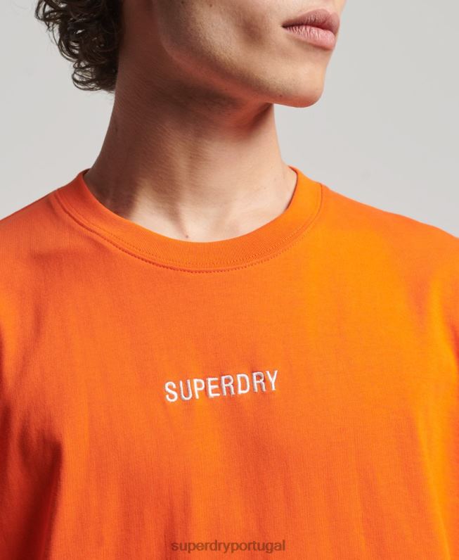 camiseta estampada yama shield homens laranja roupas Superdry 2208H4974