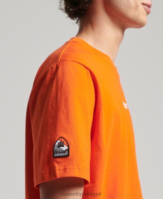 camiseta estampada yama shield homens laranja roupas Superdry 2208H4974
