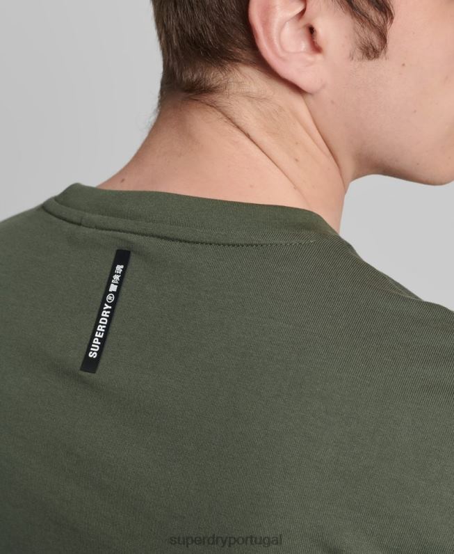 camiseta folgada tech homens caqui roupas Superdry 2208H4881