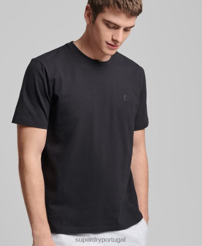 camiseta folgada tech homens preto roupas Superdry 2208H4832