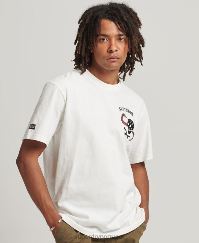 camiseta gráfica suika homens branco roupas Superdry 2208H4843