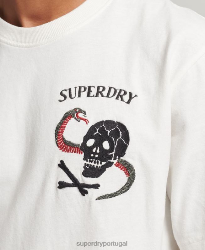 camiseta gráfica suika homens branco roupas Superdry 2208H4843