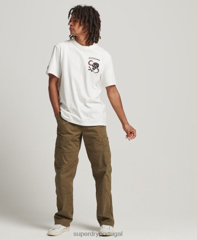 camiseta gráfica suika homens branco roupas Superdry 2208H4843