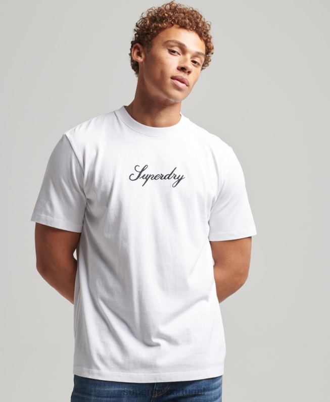 camiseta herança homens branco roupas Superdry 2208H4822