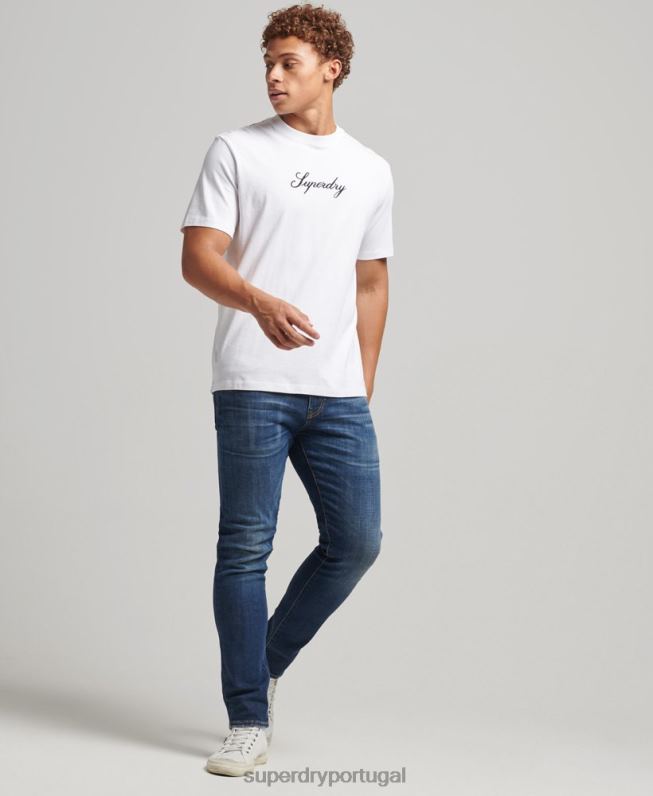 camiseta herança homens branco roupas Superdry 2208H4822