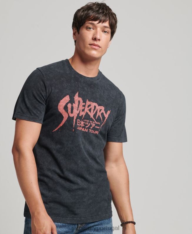 camiseta independente homens preto roupas Superdry 2208H4867