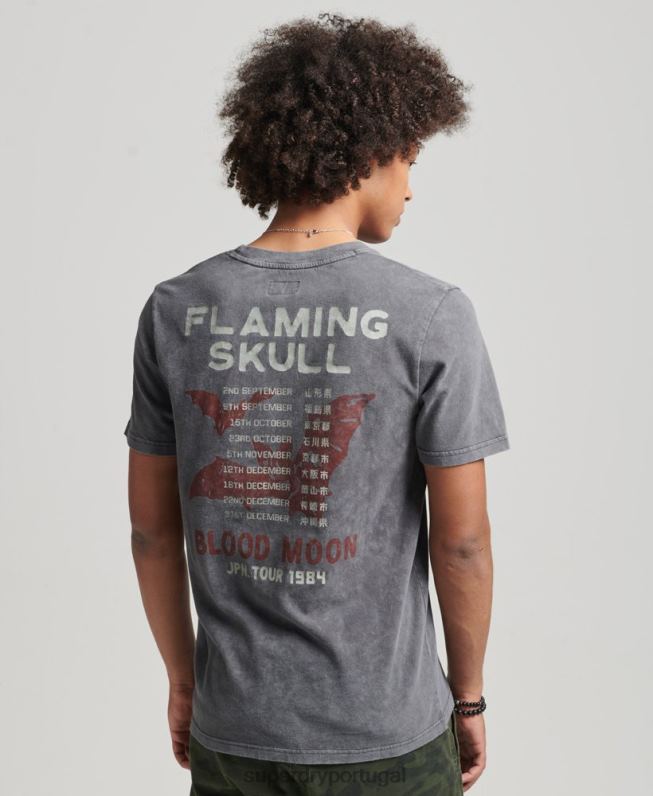 camiseta independente homens preto roupas Superdry 2208H4925