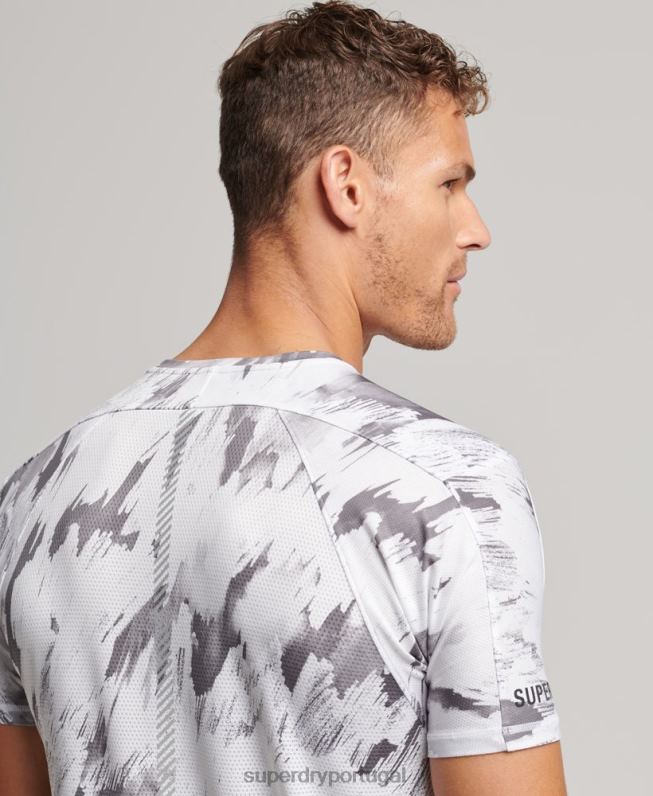 camiseta manga curta corrida homens cinza roupas Superdry 2208H5394