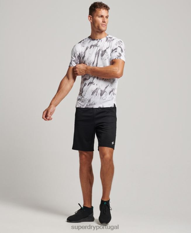 camiseta manga curta corrida homens cinza roupas Superdry 2208H5394