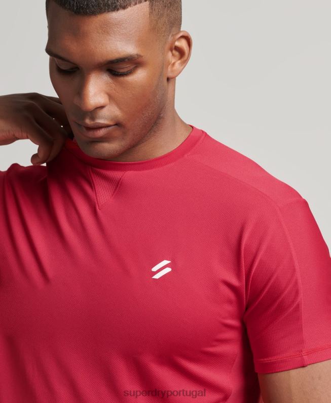camiseta manga curta corrida homens vermelho roupas Superdry 2208H5395