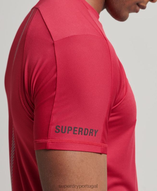 camiseta manga curta corrida homens vermelho roupas Superdry 2208H5395