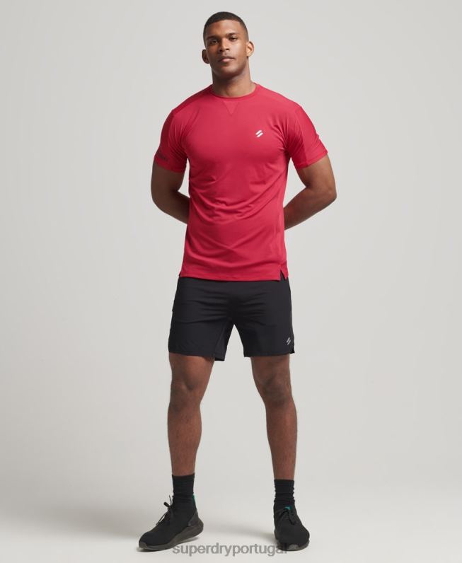 camiseta manga curta corrida homens vermelho roupas Superdry 2208H5395