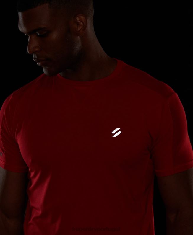camiseta manga curta corrida homens vermelho roupas Superdry 2208H5395