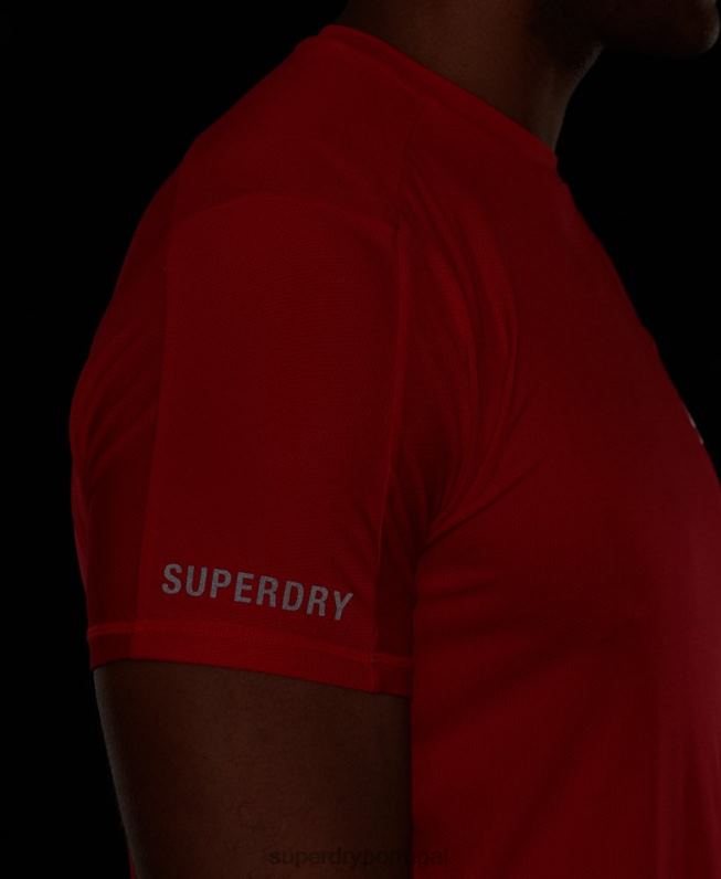 camiseta manga curta corrida homens vermelho roupas Superdry 2208H5395
