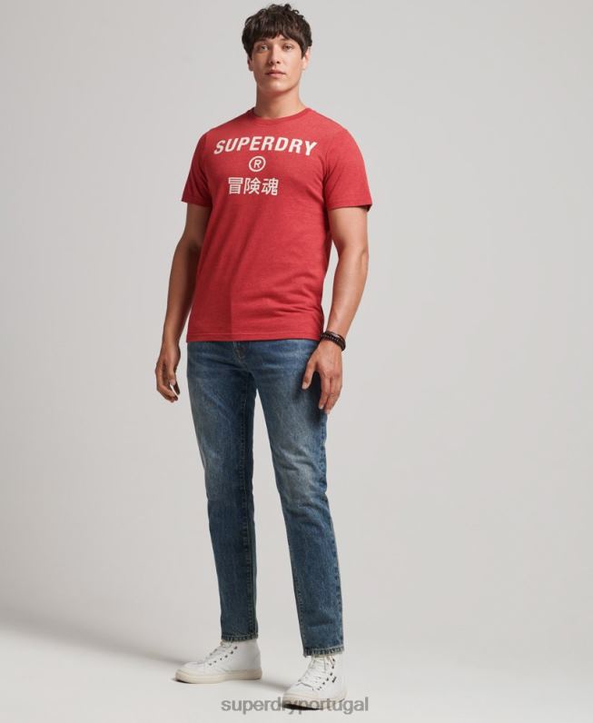camiseta marl com logo corporativo vintage homens vermelho roupas Superdry 2208H4826