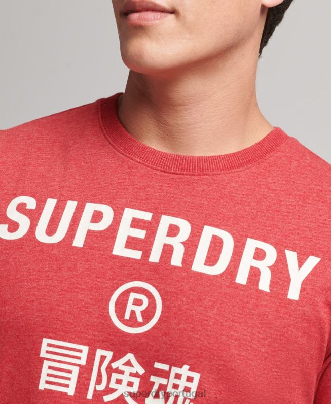 camiseta marl com logo corporativo vintage homens vermelho roupas Superdry 2208H4826
