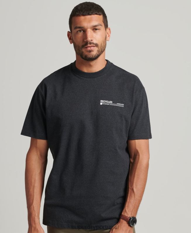 camiseta micro top reciclada homens preto roupas Superdry 2208H4942