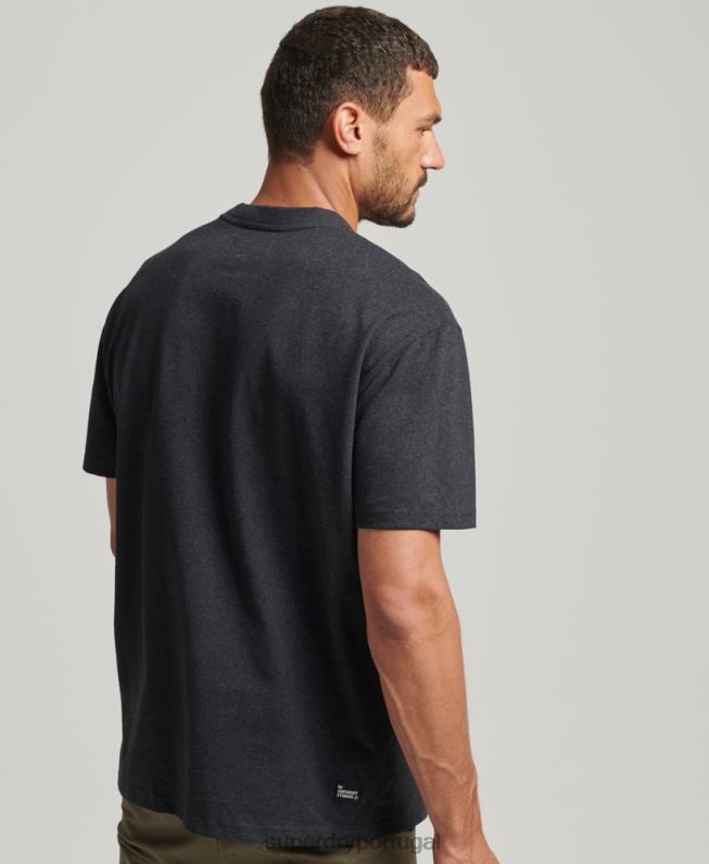 camiseta micro top reciclada homens preto roupas Superdry 2208H4942