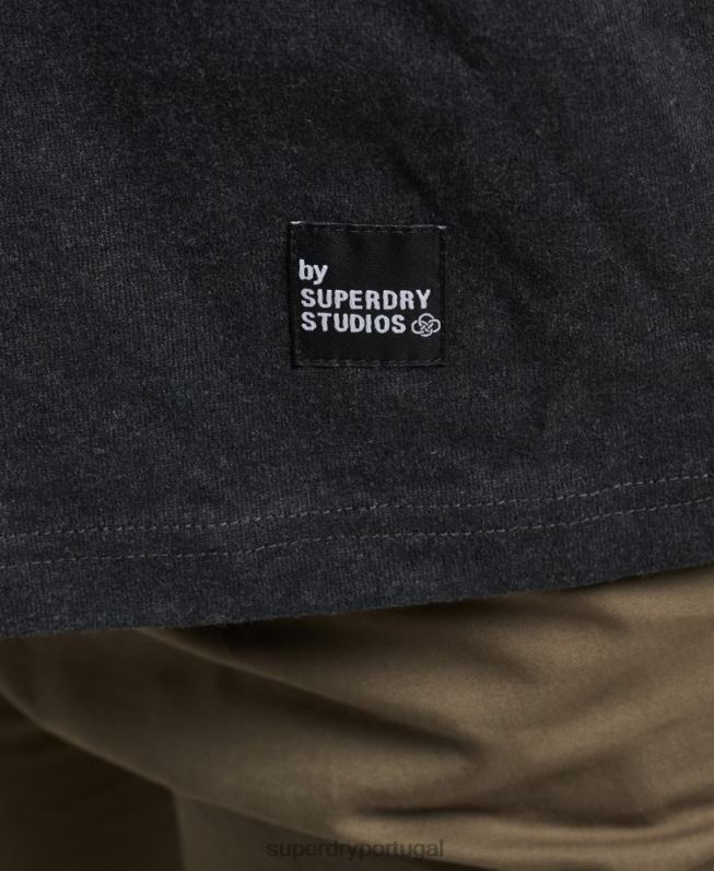 camiseta micro top reciclada homens preto roupas Superdry 2208H4942