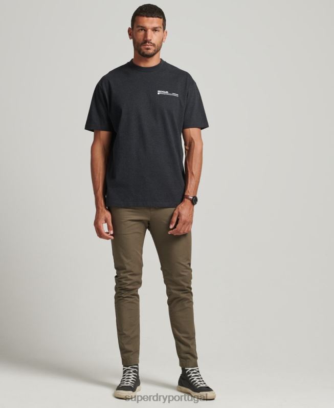 camiseta micro top reciclada homens preto roupas Superdry 2208H4942