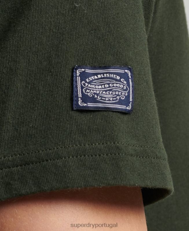 camiseta narrativa com logo vintage homens verde roupas Superdry 2208H4795
