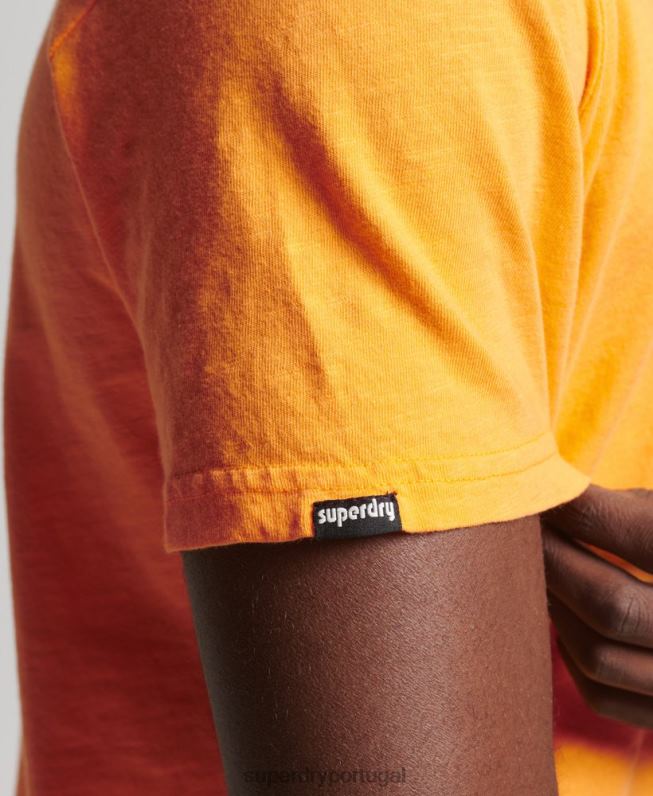 camiseta neon marca vintage homens laranja roupas Superdry 2208H4796