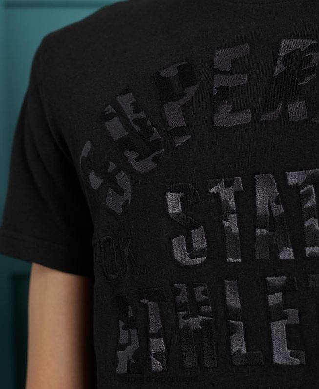 camiseta preta homens preto roupas Superdry 2208H4964