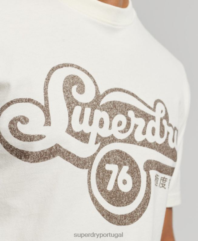 camiseta roteiro nostalgia homens creme roupas Superdry 2208H4971
