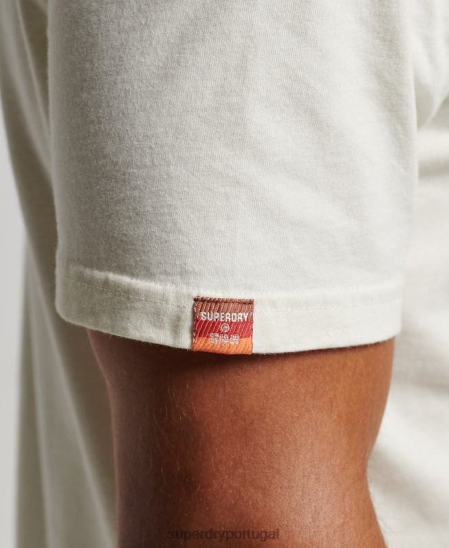 camiseta roteiro nostalgia homens creme roupas Superdry 2208H4971
