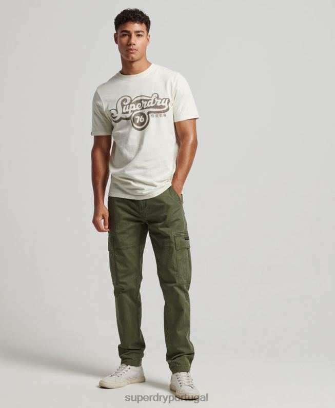 camiseta roteiro nostalgia homens creme roupas Superdry 2208H4971