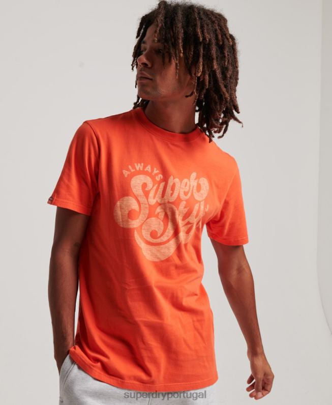 camiseta roteiro nostalgia homens laranja roupas Superdry 2208H4911