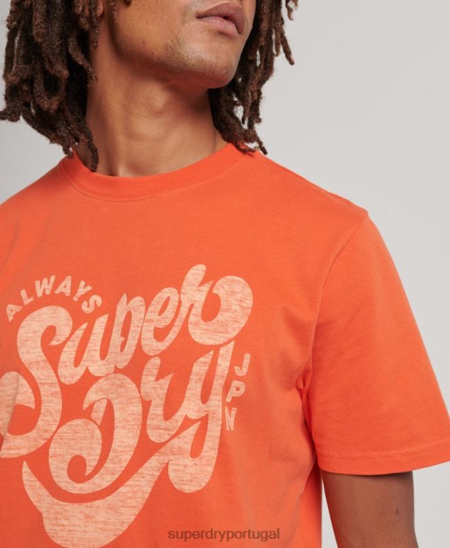 camiseta roteiro nostalgia homens laranja roupas Superdry 2208H4911