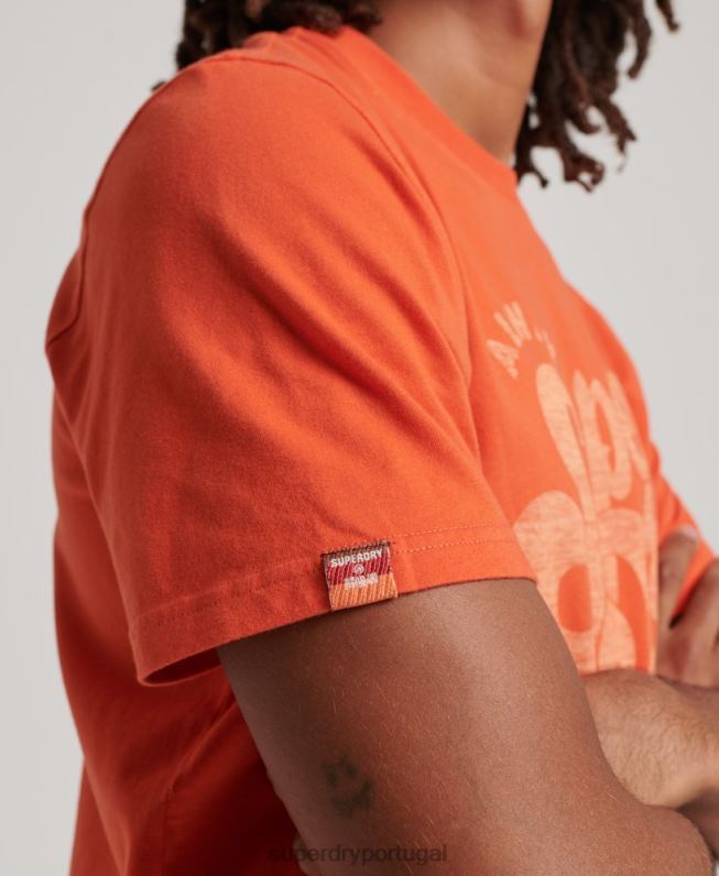 camiseta roteiro nostalgia homens laranja roupas Superdry 2208H4911