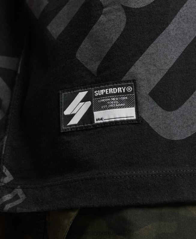 camiseta solta com logo estampado homens preto roupas Superdry 2208H4973