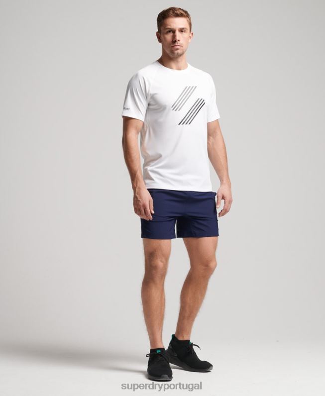 camiseta train active lock up homens branco roupas Superdry 2208H1435
