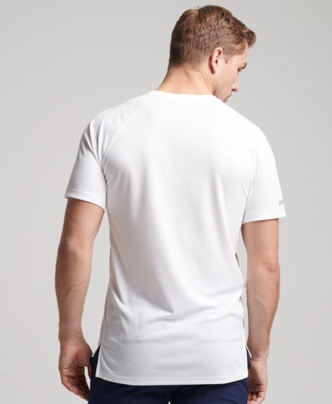 camiseta train active lock up homens branco roupas Superdry 2208H1435