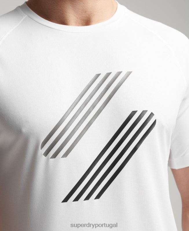 camiseta train active lock up homens branco roupas Superdry 2208H1435
