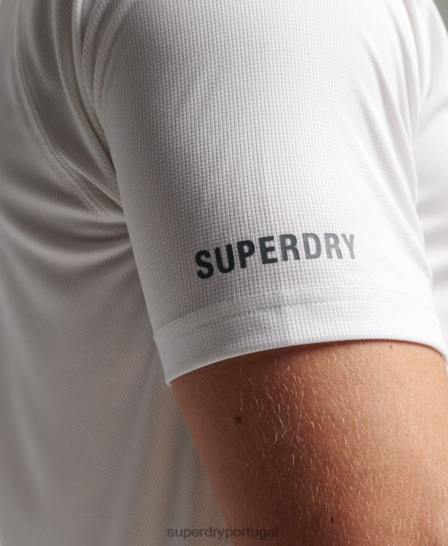 camiseta train active lock up homens branco roupas Superdry 2208H1435