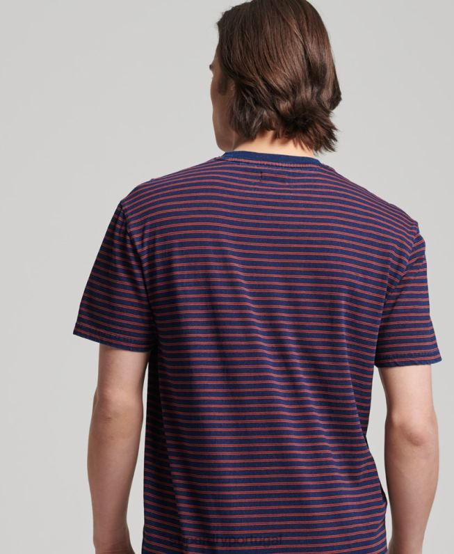 camiseta vintage com faixa índigo homens vermelho roupas Superdry 2208H4856