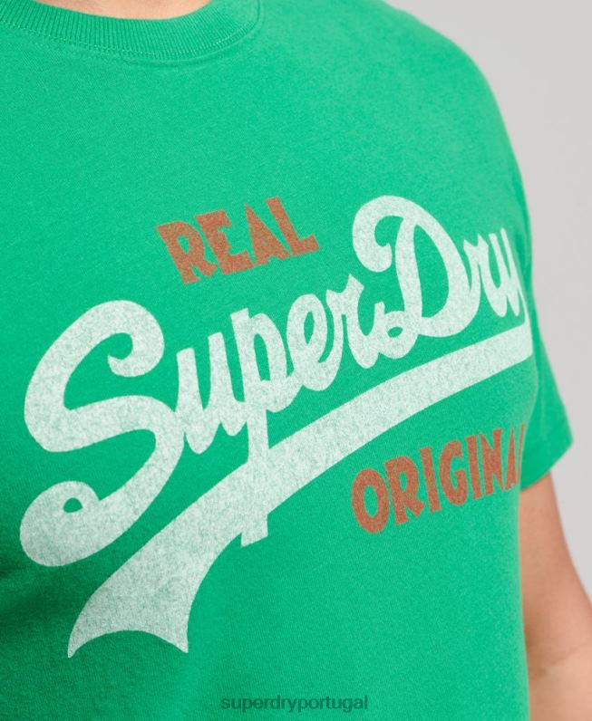 camiseta vintage com logo soda pop homens verde roupas Superdry 2208H4797