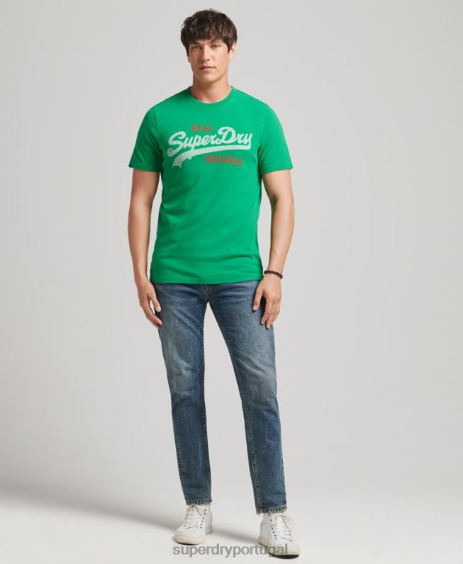 camiseta vintage com logo soda pop homens verde roupas Superdry 2208H4797