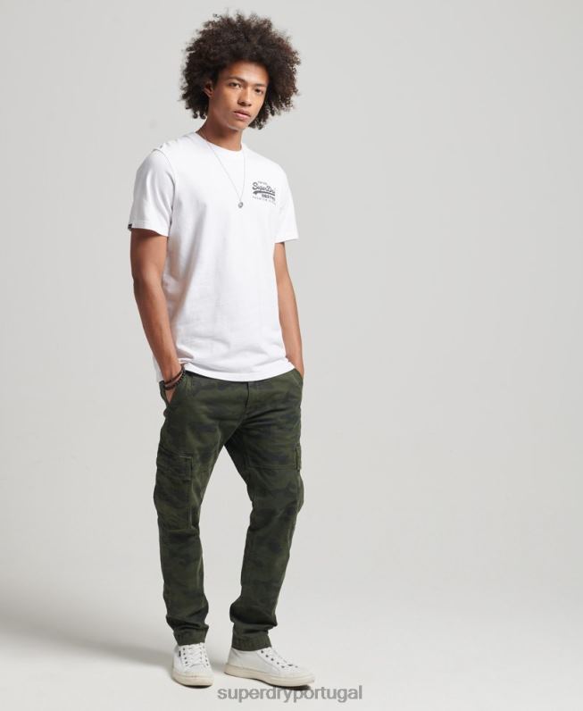 camiseta vintage com logo vintage homens branco roupas Superdry 2208H4968