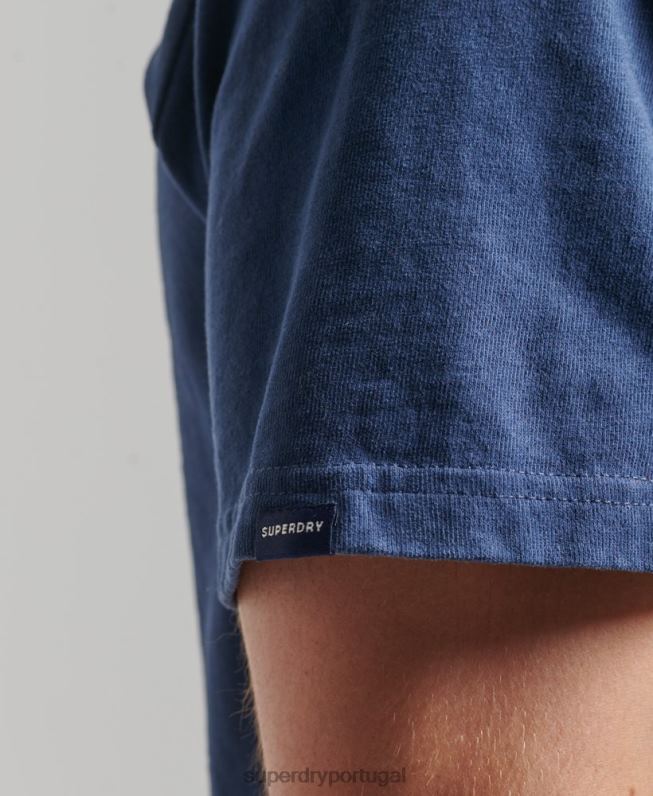 camiseta vintage com logo vintage homens marinha roupas Superdry 2208H4896