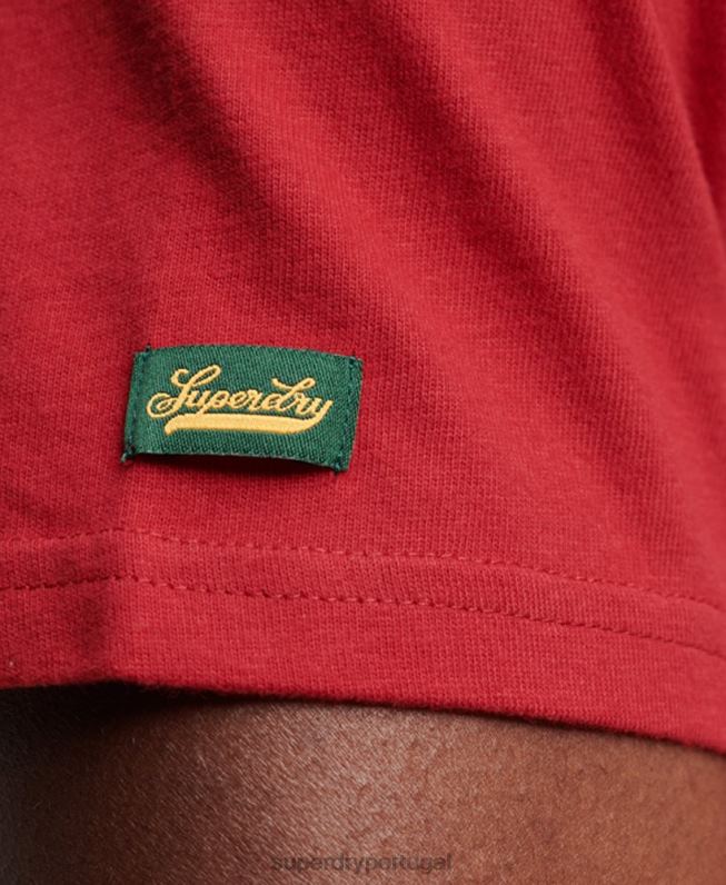 camiseta vintage com roteiro da faculdade homens vermelho roupas Superdry 2208H88