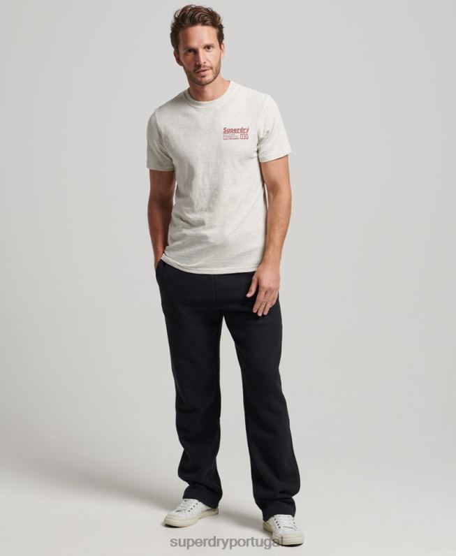 camiseta vintage de gravadora homens cinza roupas Superdry 2208H6359