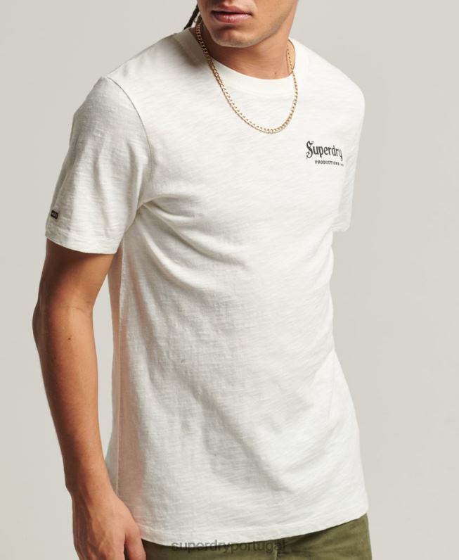 camiseta vintage de loja de produtos homens creme roupas Superdry 2208H4949