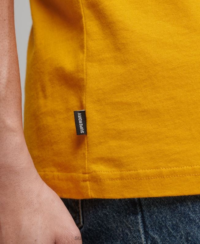 camiseta vintage descontraída de algodão orgânico homens ouro roupas Superdry 2208H4933