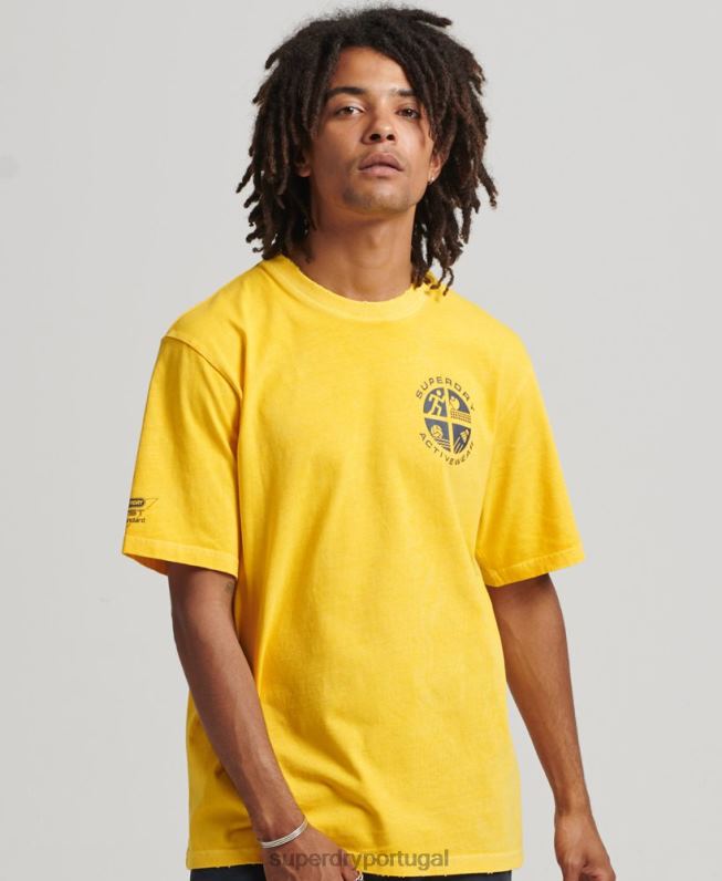 camiseta vintage do clube atlético homens amarelo roupas Superdry 2208H4888